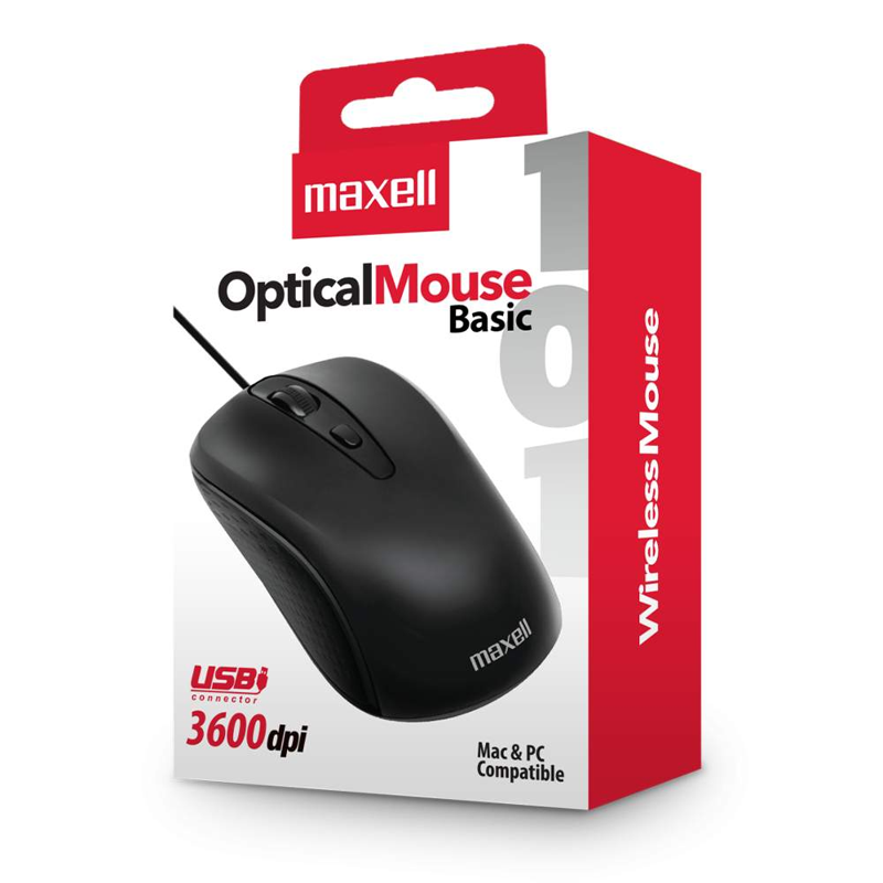 MOUSE MAXELL OPTICO MOWR-101 USB C/CABLE