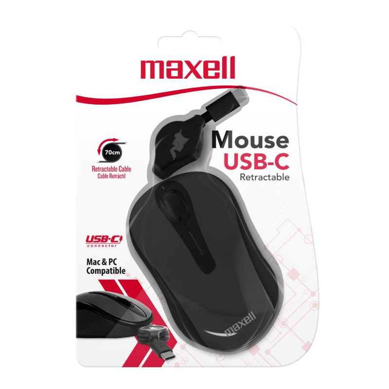 MOUSE MAXELL MOWR-C USB-C RETRACTIL