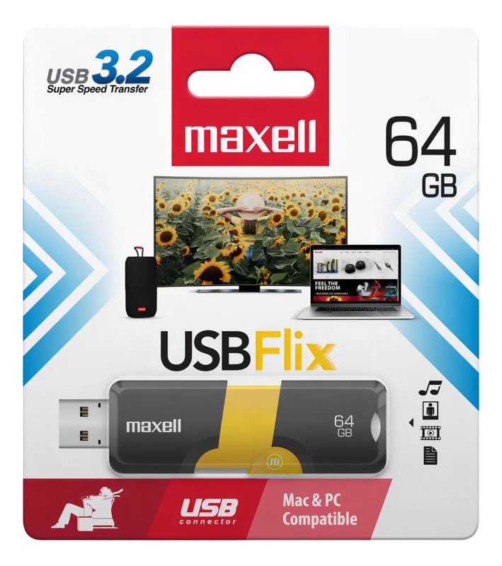 PENDRIVE MAXELL FLIX 64GB 3.2