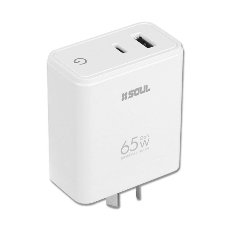 CARGADOR VIAJERO SOUL FAST PD + USB QC 65W GAN USB-C