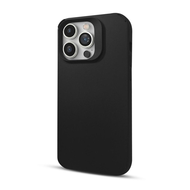FUNDA SOUL SILICONE C/LENTE IPHONE 15 PRO NEGRO