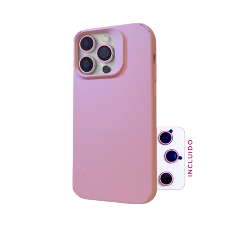 FUNDA SOUL SILICONE C/LENTE IPHONE 16 ROSA
