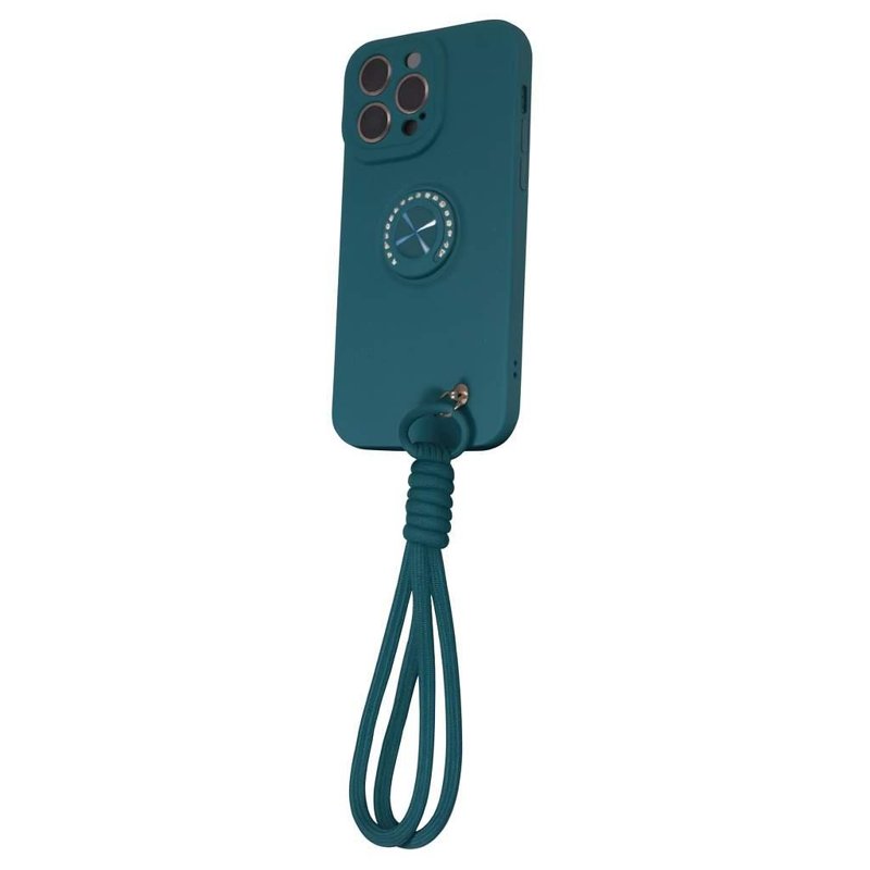 FUNDA SOUL SILICONE C/ANILLO Y CORREA IPH 15 PRO PETROLEO