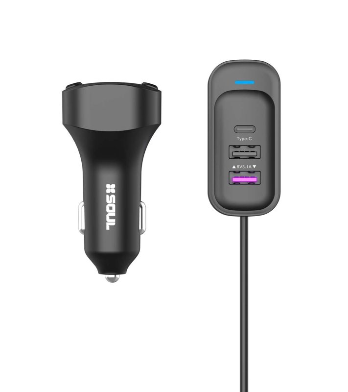 CARGADOR AUTO SOUL FM150 LED FM+CABLE