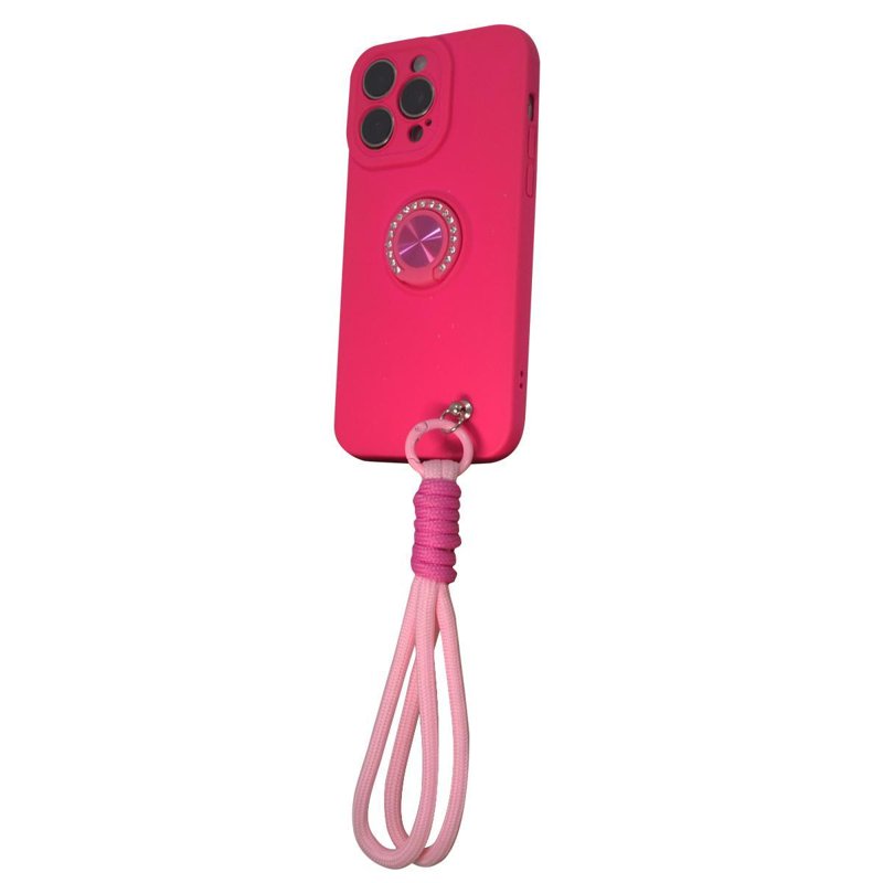 FUNDA SOUL SILICONE C/ANILLO Y CORREA MOTO E15 ROSA