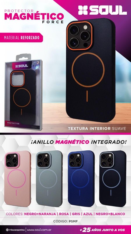 FUNDA SOUL SOFT MAG FORCE SAM.A17 4G/5G NEGRO/BLANCO