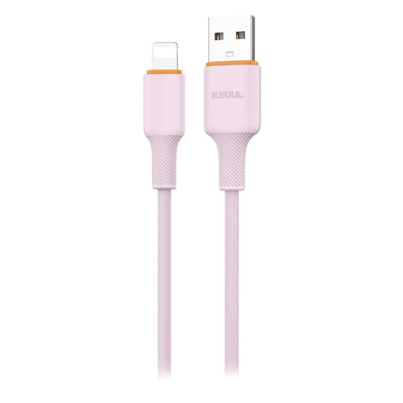 CABLE SOUL SILICONE USB A LIGHTNING 3.1A 1.5M ROSA