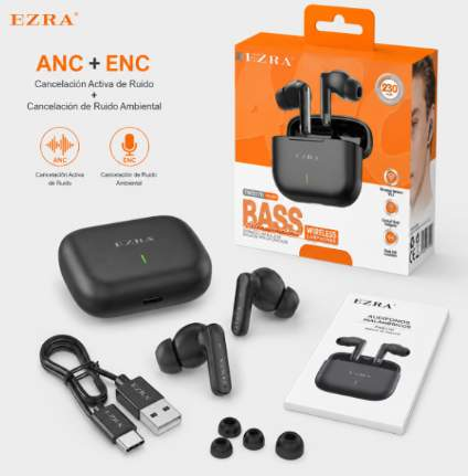AURICULAR BT EZRA TWS170 BASS EXPERIENCE CARGA 230MAH